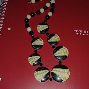 Elegant Black and Cream Necklace